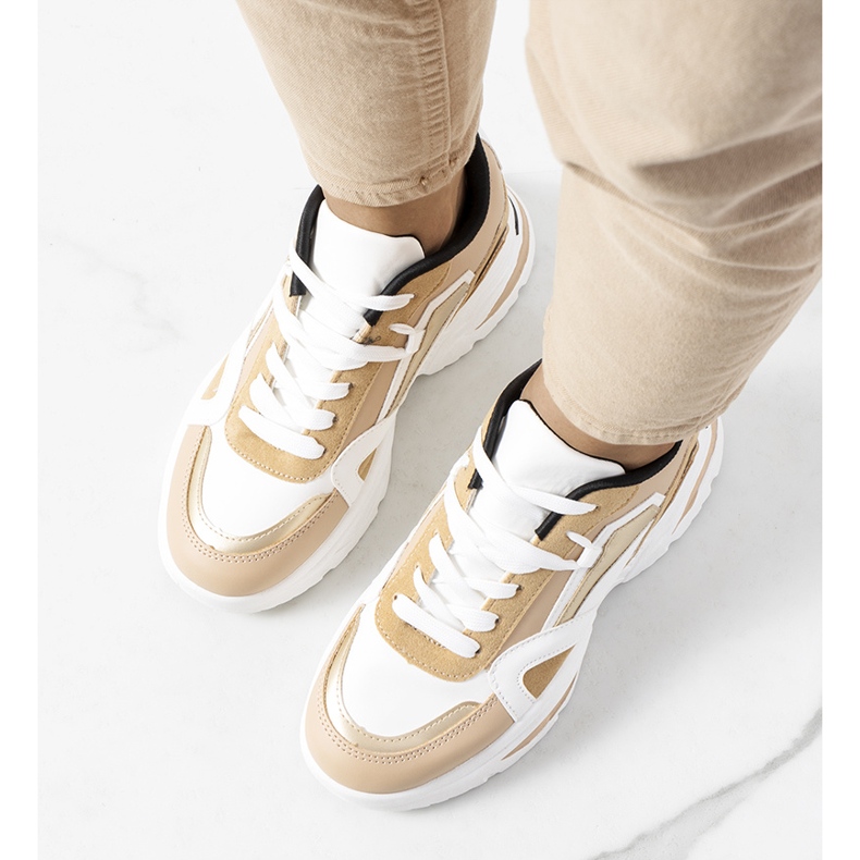 Beige sneakers för dam från Eshelby vit 1