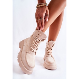 Mockastövlar för kvinnor Knyt Beige Vanita 2