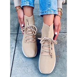 Katrin Khaki Sock Sneakers beige 1