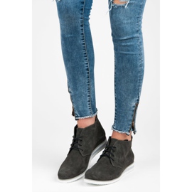 Vinceza Stövletter i läder grå 1