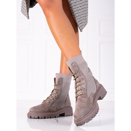 SHELOVET Brun mocka knutna arbetare beige 1