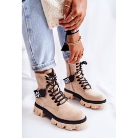 PS1 Höga stövlar i mocka med beige Danity Warming brun 2