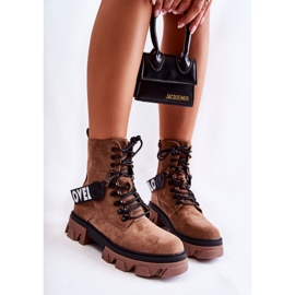 PS1 Höga stövlar i mocka med brun Danity-värmning 1