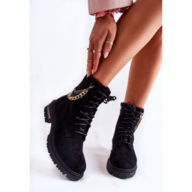 Svarta Sorita Mocka varma stövlar med kedja 1