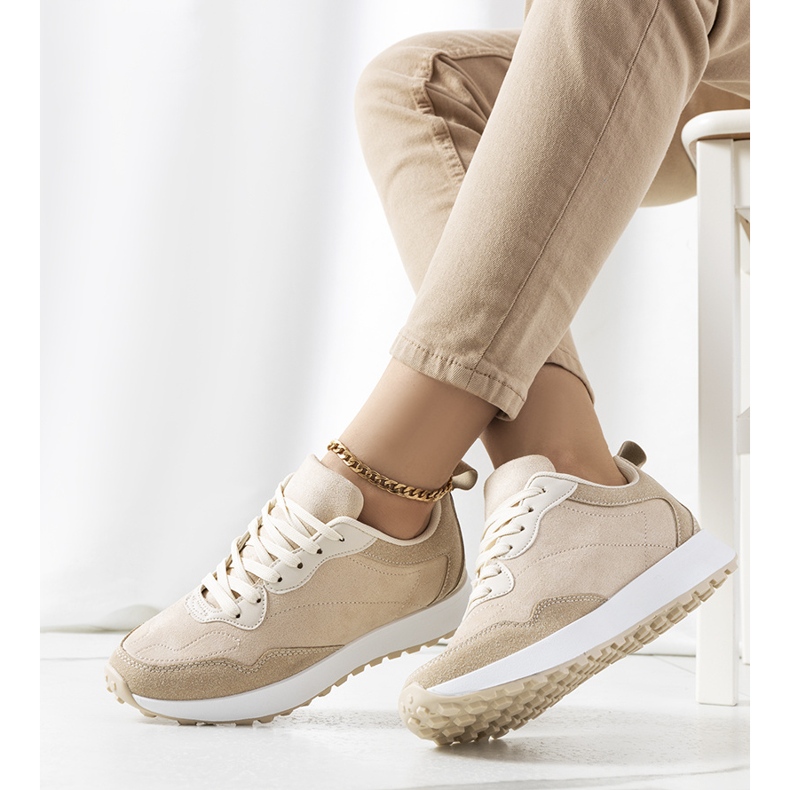 Beige sneakers för kvinnor Buoro 1