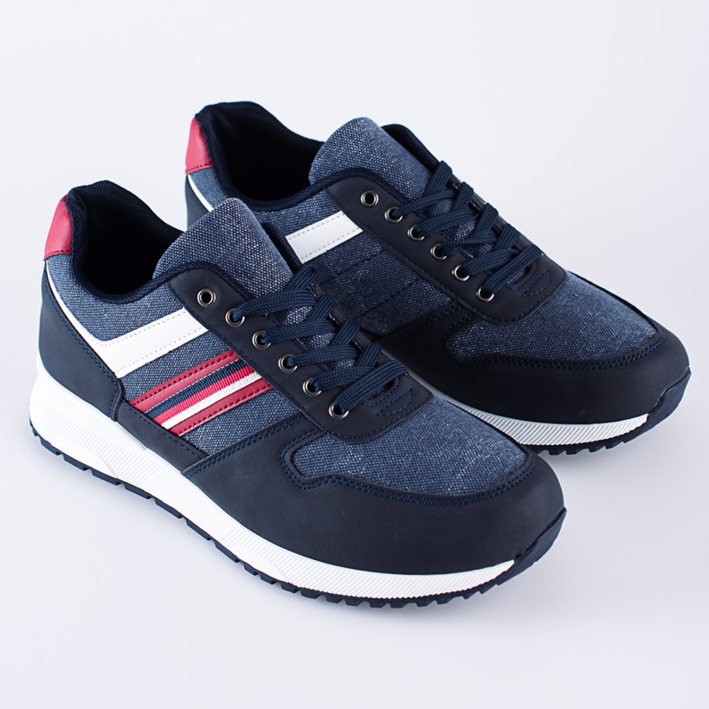 Bekväma marinblå Shelovet sportskor för män 2