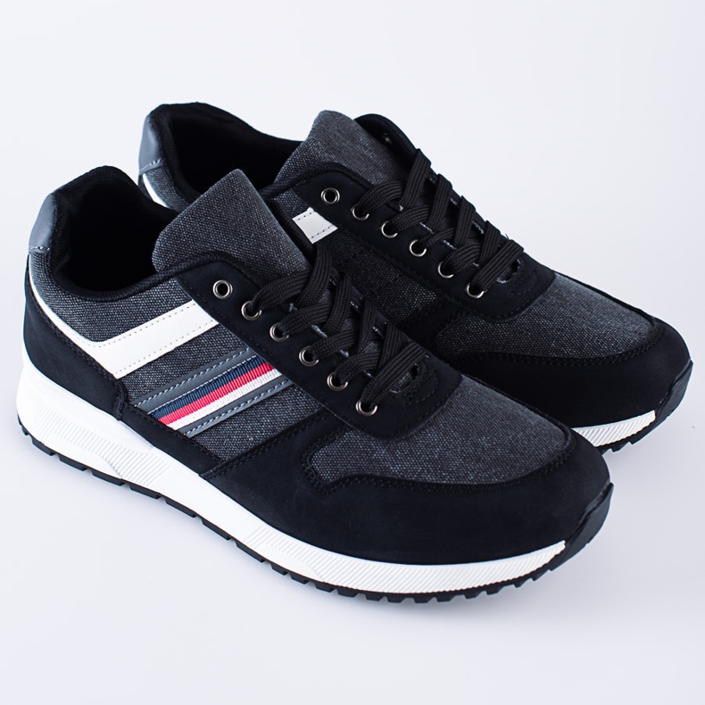 Bekväma svarta Shelovet sportskor för män 1