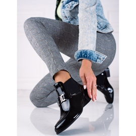 W. Potocki Potocki Jodhpur-stövlar för kvinnor gjorda av lackerat ekologiskt läder svart 1