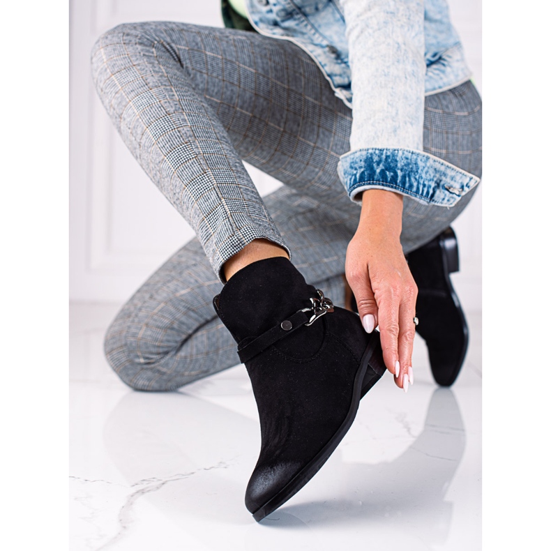 W. Potocki Potocki damstövlar, cowboystövlar med kedja svart 1