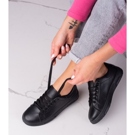 Svarta Shelovet damsneakers gjorda av ekologiskt läder 1