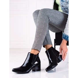 SHELOVET Svartlackade Chelsea-stövlar Sergio Leone med höga klackar 1