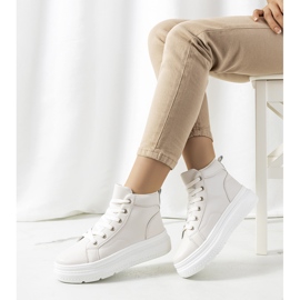 Beige ankelhöga sneakers från Nandew 1