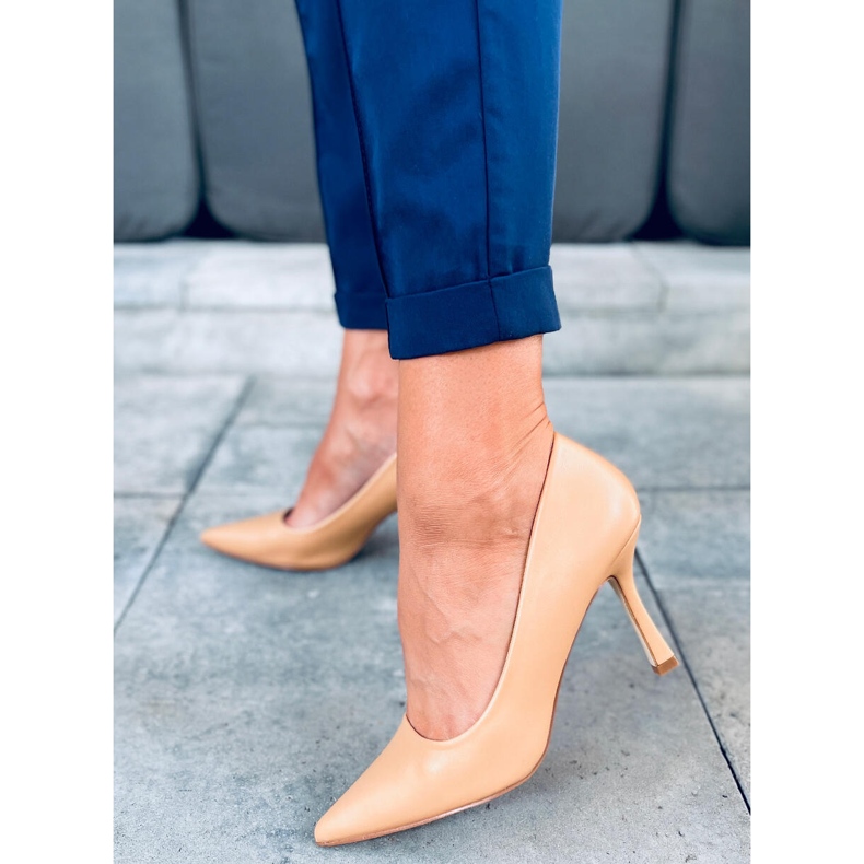 Höga klackar för kvinnor Aurora Camel brun 1