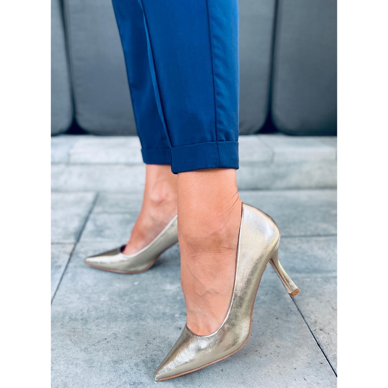 Höga klackar för kvinnor Aurora Gold gyllene 1