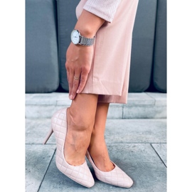 Quiltade stiletter för damer Modi Beige 2