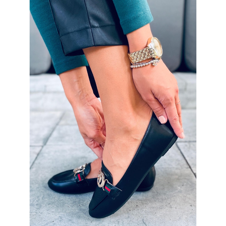 Kristallsvarta loafers för kvinnor 1