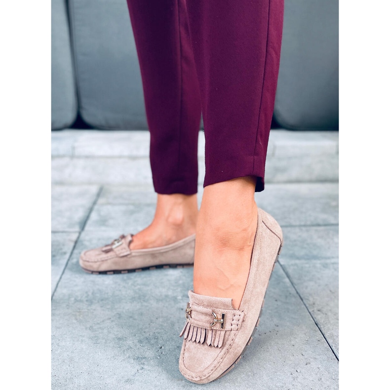 Leif Khaki dam loafers beige 1