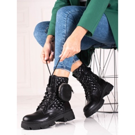 Svarta Shelovet quiltade damväskor med kardborrficka 2