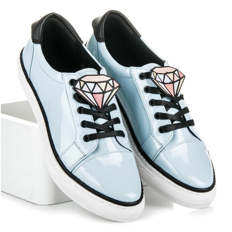 Betler Diamantlackade sneakers blå 1