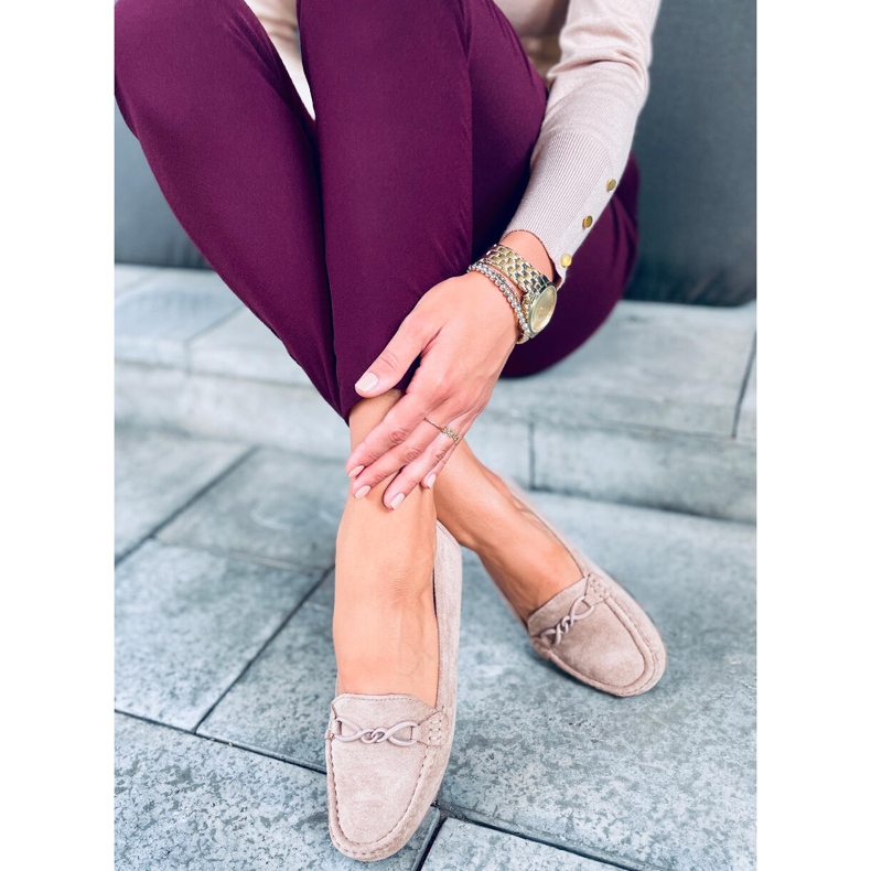 Saga Khaki loafers för kvinnor beige 1