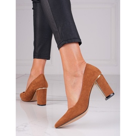 Goodin SHELOVET Pumps för mockaklack brun 1