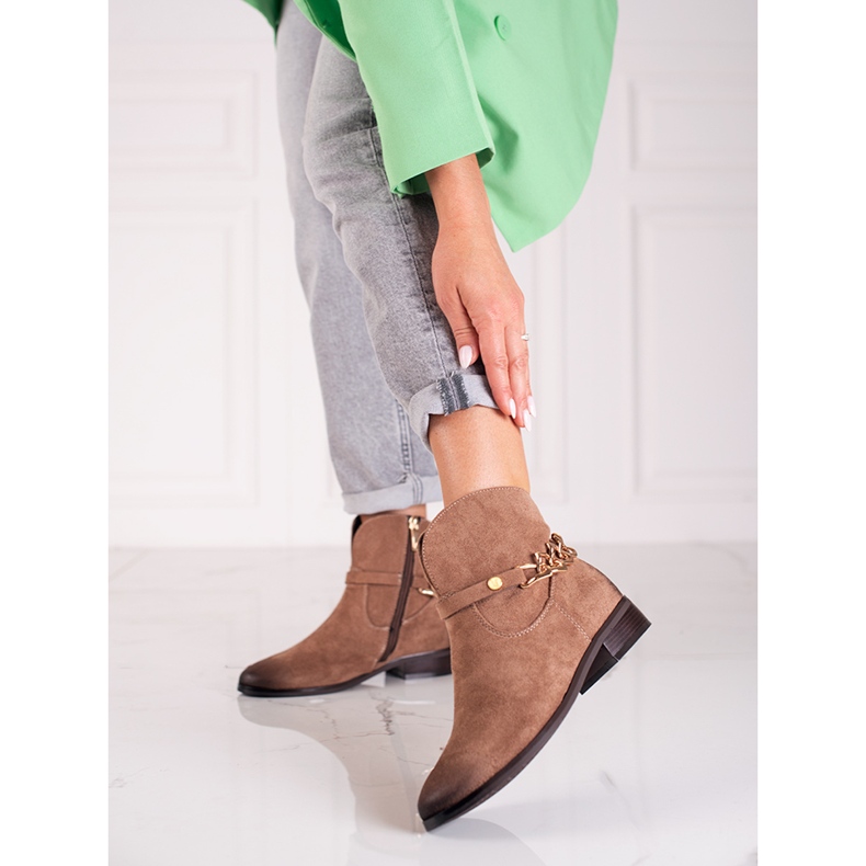 W. Potocki Potocki damstövlar, cowboystövlar med kedja brun 1