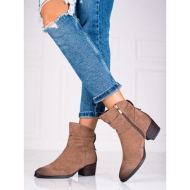 W. Potocki Potocki damstövlar i brun mocka 1