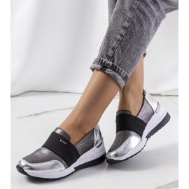 Campina sneakers i silver i läder silver- grå 1