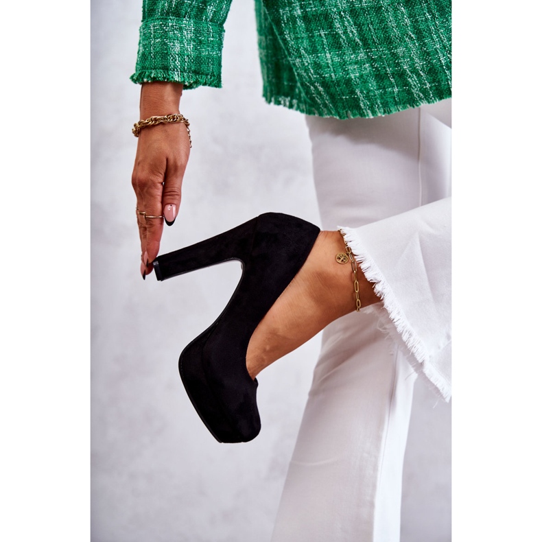 WS1 Klassiska Mocka Pumps On Heel Svart Soro 2