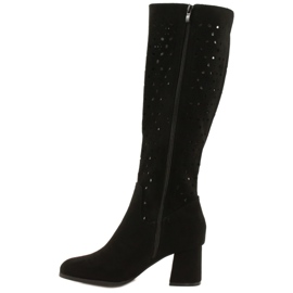 M.Daszyński Genombrutna stövlar på en stång Svart SA156-10 1