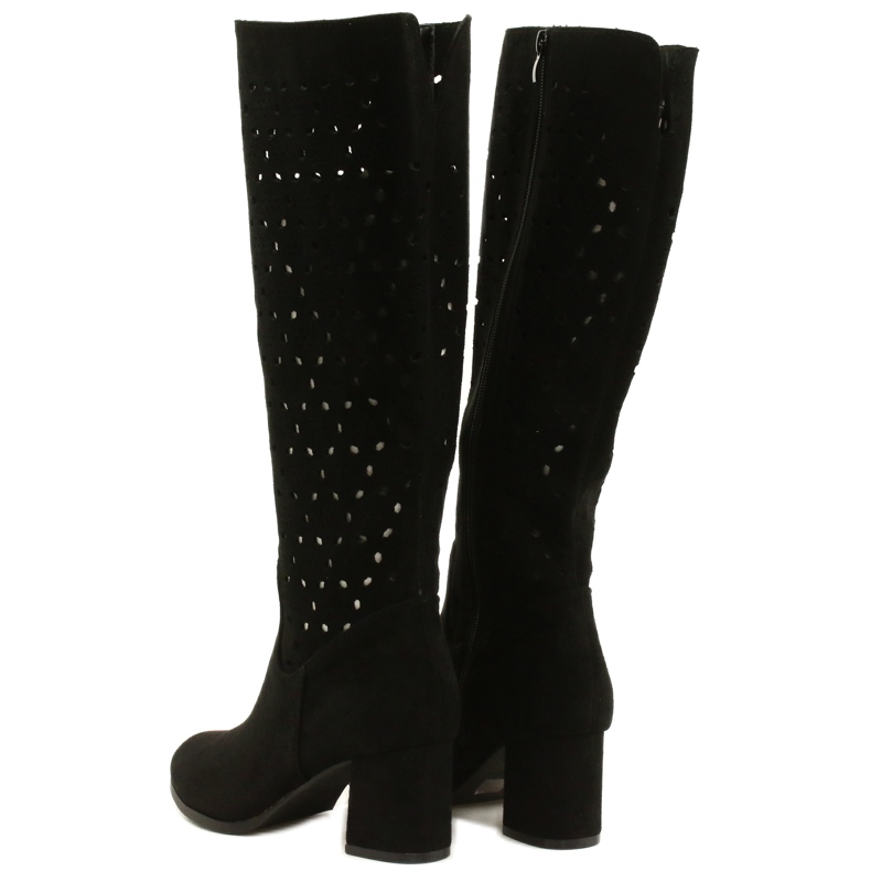 M.Daszyński Genombrutna stövlar på en stång Svart SA156-10 3