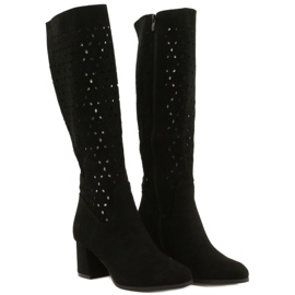 M.Daszyński Genombrutna stövlar på en stång Svart SA156-10 2