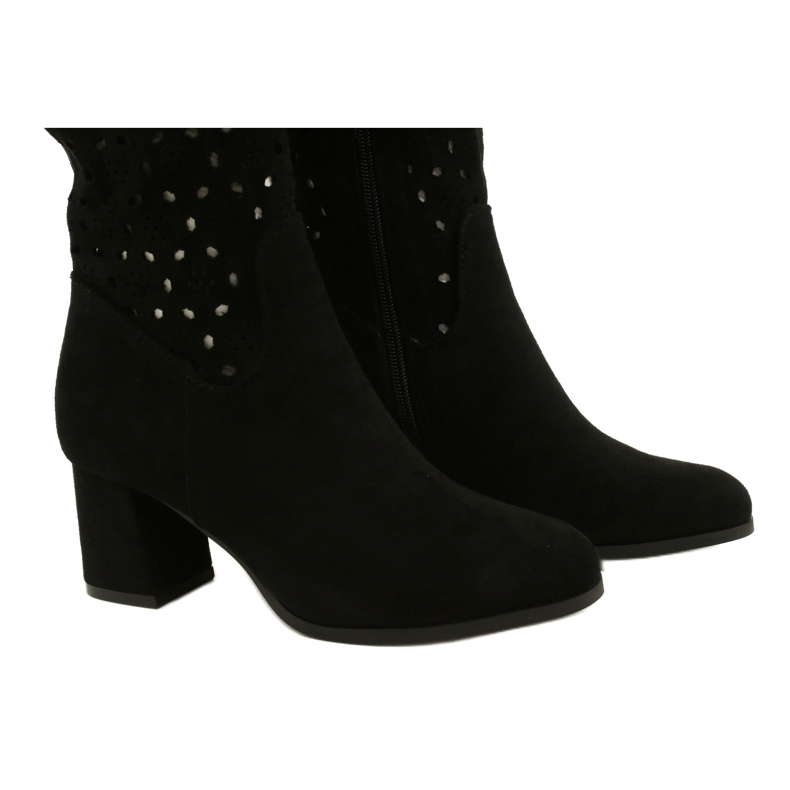 M.Daszyński Genombrutna stövlar på en stång Svart SA156-10 4