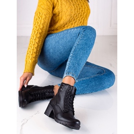 T.Sokolski Sokolski Dasmkie-stövlar i läder svarta på stolpen 1