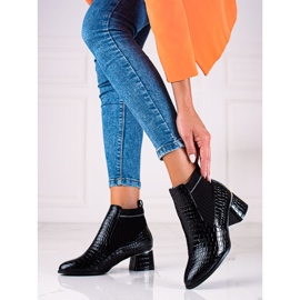 T.Sokolski Svarta Sokolski högklackade Chelsea-stövlar för kvinnor 1