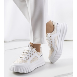 Beige Heleno sneakers vit 1