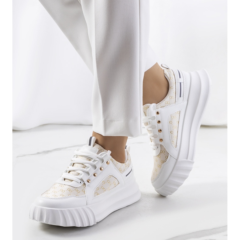 Beige Heleno sneakers vit 1