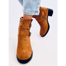 Teoo Camel stövlar med breda hälar brun 1