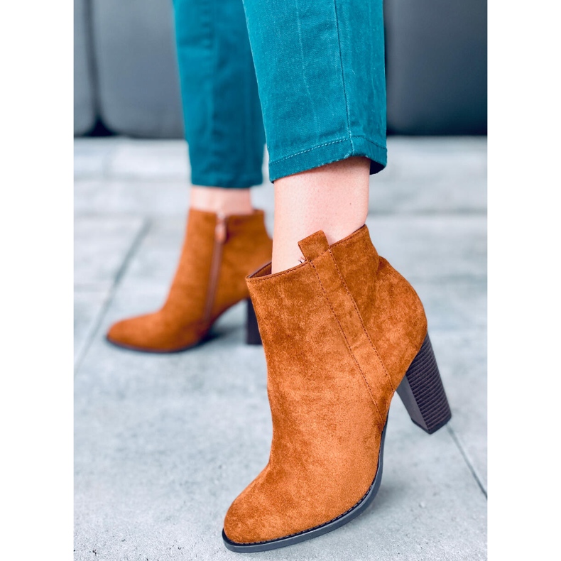 Klassiska högklackade Jette Camel brun 1