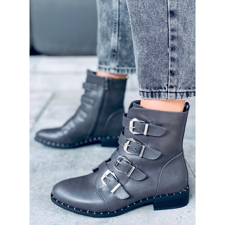 Stövlar med spännen Punto Grey grå 1