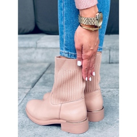 BM Sendi Nude socka övre ankelboots beige 2