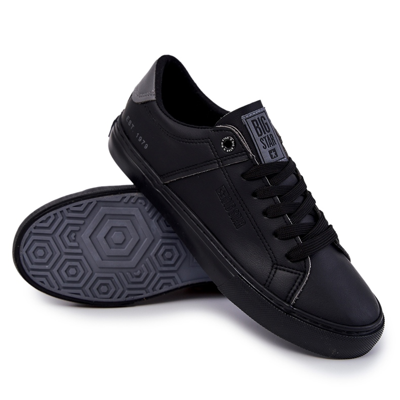 Läder Sneakers för män Big Star JJ174108 Svart 5