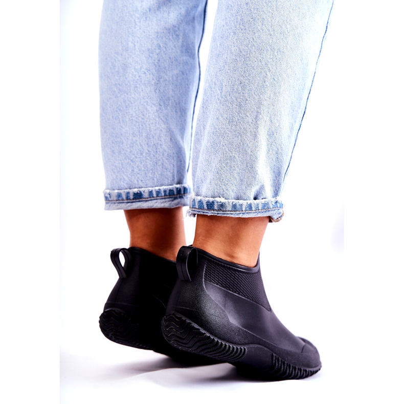 Svarta låga gummistövlar för damer Eldora 3