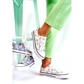 PS1 Låga sneakers för kvinnor med vita blommor från Janey 3