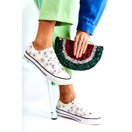 PS1 Låga sneakers för kvinnor med vita blommor från Janey 5