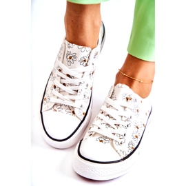 PS1 Låga sneakers för kvinnor med vita blommor från Janey 7