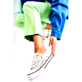 PS1 Låga sneakers för kvinnor med vita blommor från Janey 6