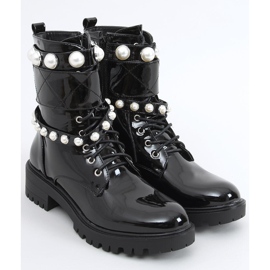 Lackade väskor med Beni Black pärlor svart 2