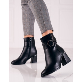 T.Sokolski Svarta Sokolski damstövlar på bred stolpe 2