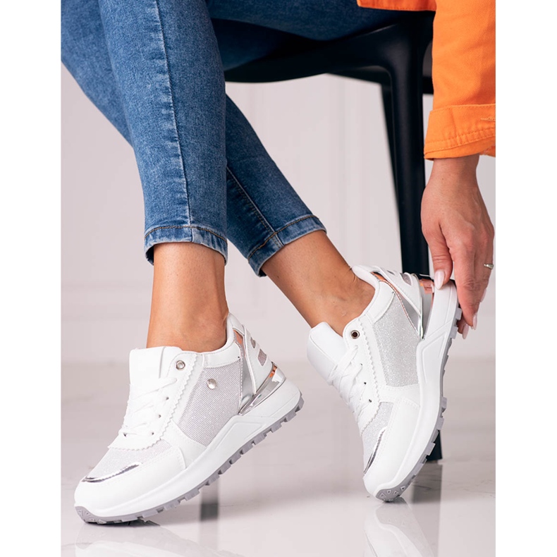 Vita Shelovet damsportskor med glitter 1